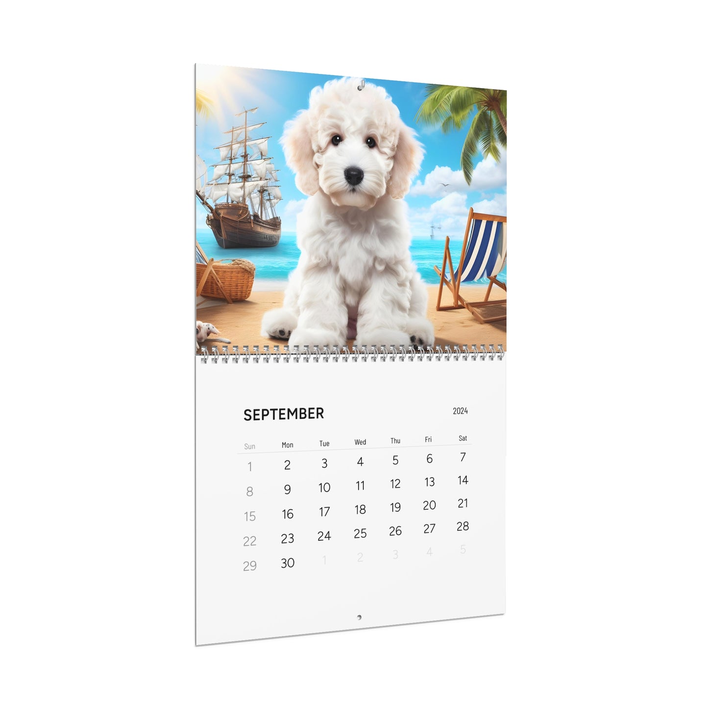 White Doodles Wall Calendars (2025)