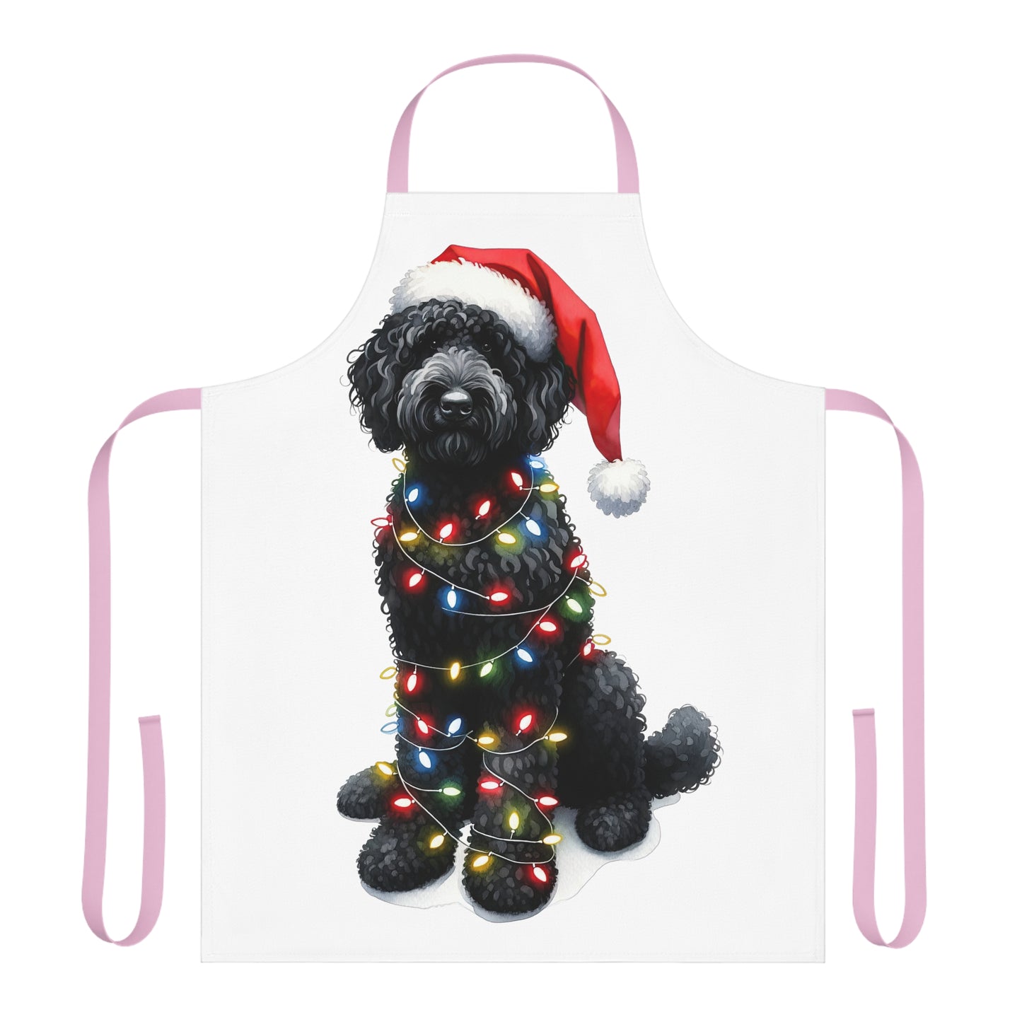 Christmas Black Doodle w/Lights Apron