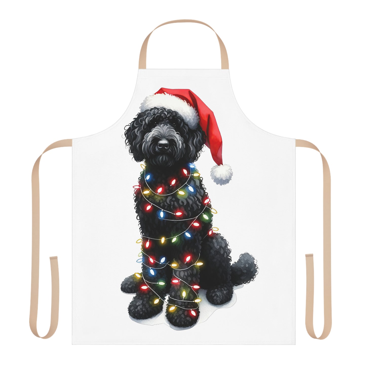 Christmas Black Doodle w/Lights Apron