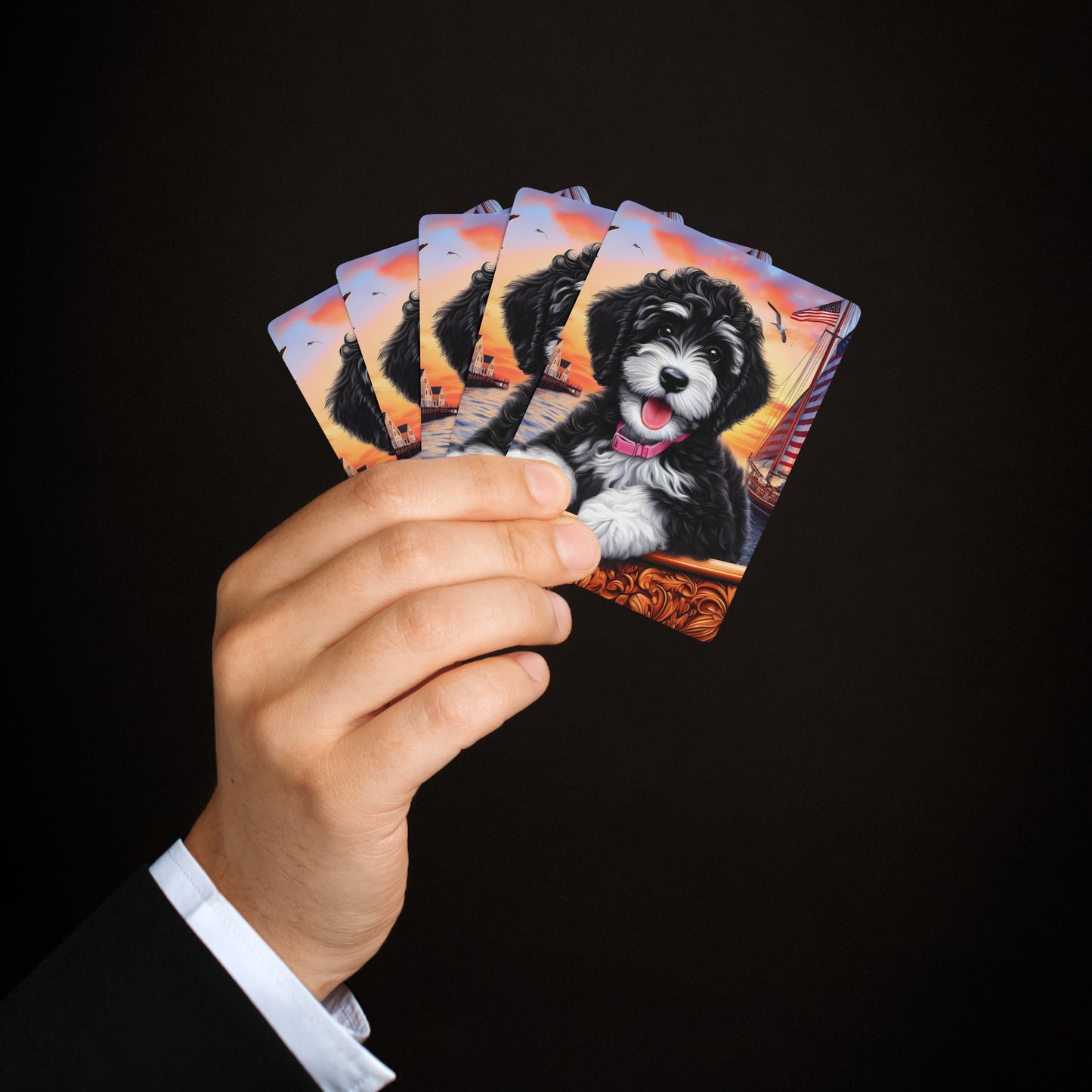 Doodle on Boat Custom Poker Cards