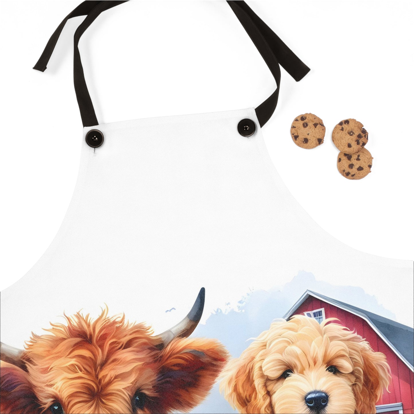 Scottish Highland Cow Doodle Apron PERSONALIZE IT!