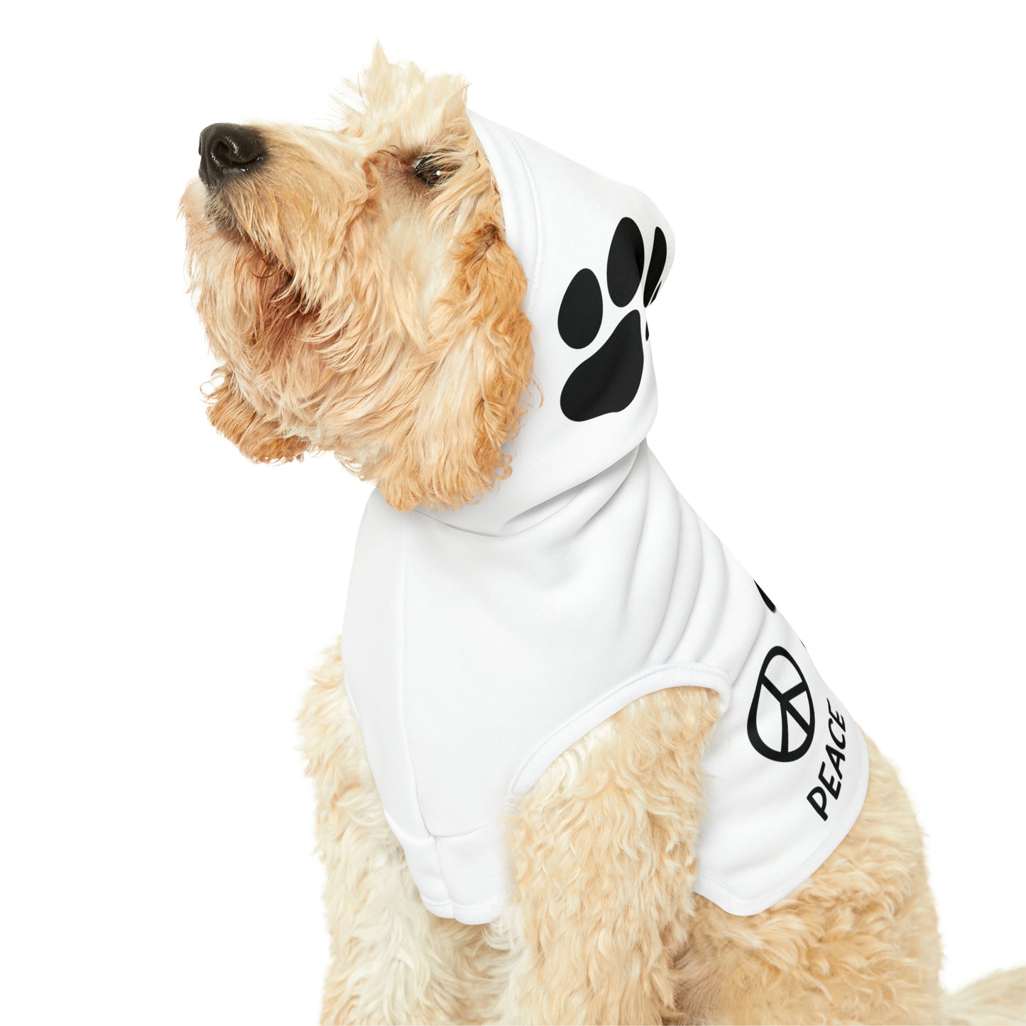 Peace Love Goldendoodle Pet Hoodie