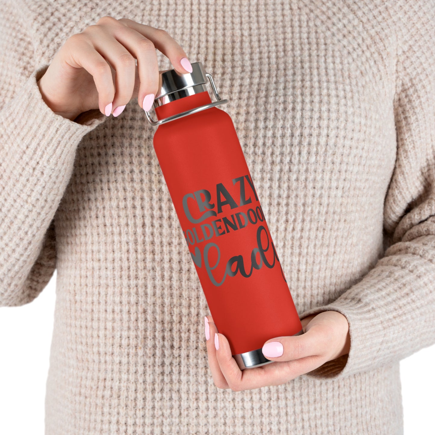 Crazy Goldendoodle Lady Copper Vacuum Insulated Bottle, 22oz