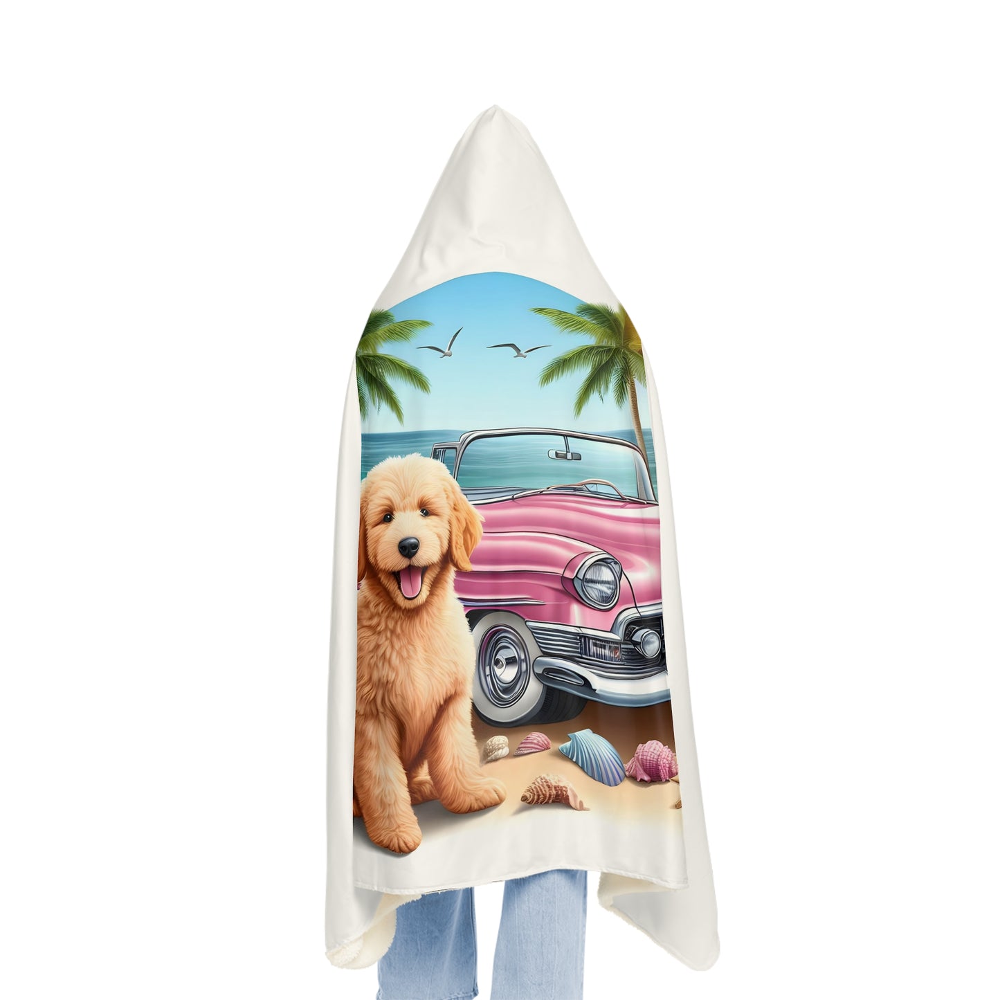 Doodle Pink Antique Car Snuggle Blanket