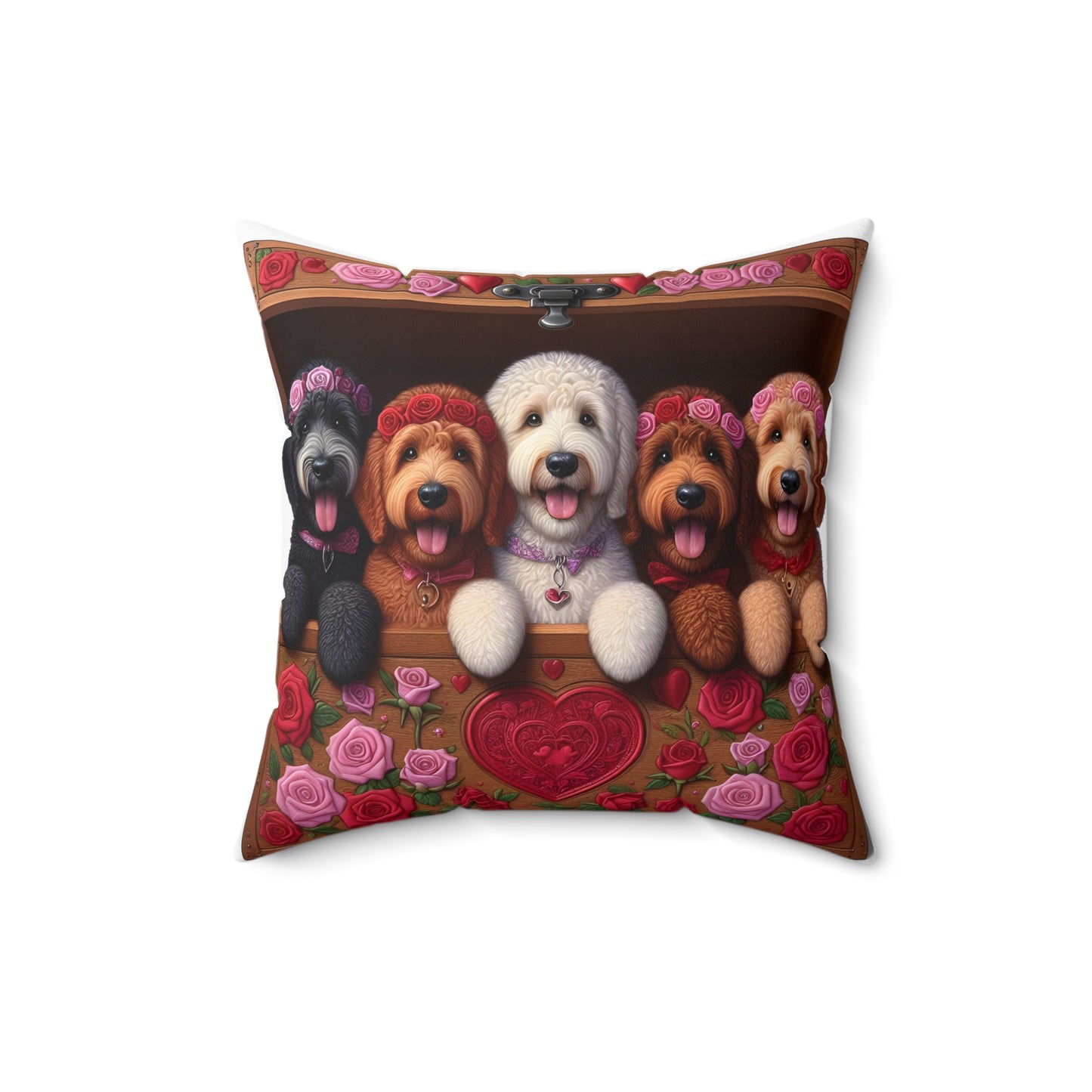Valentine Doodles - Spun Polyester Square Pillow