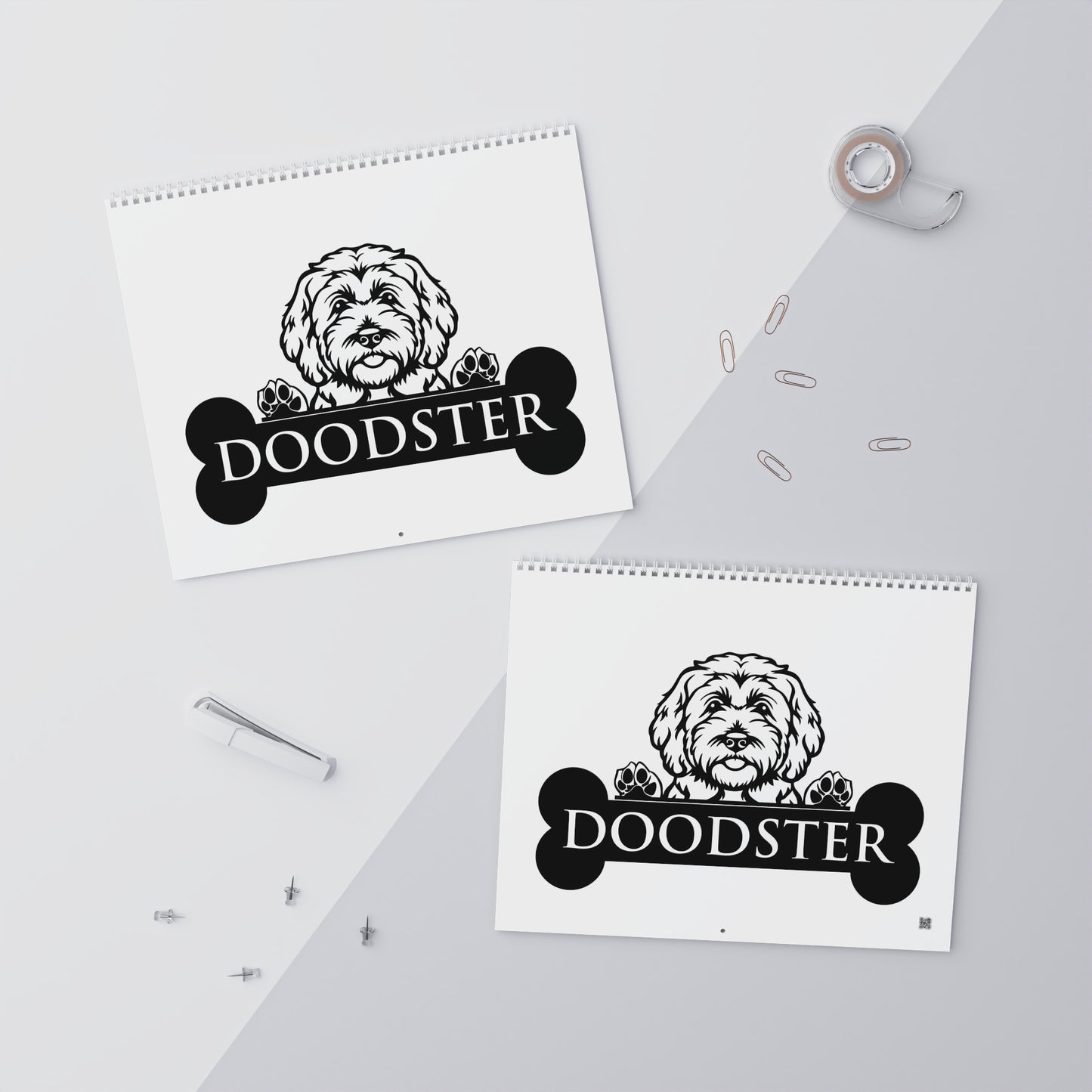 White Doodles Wall Calendars (2025)
