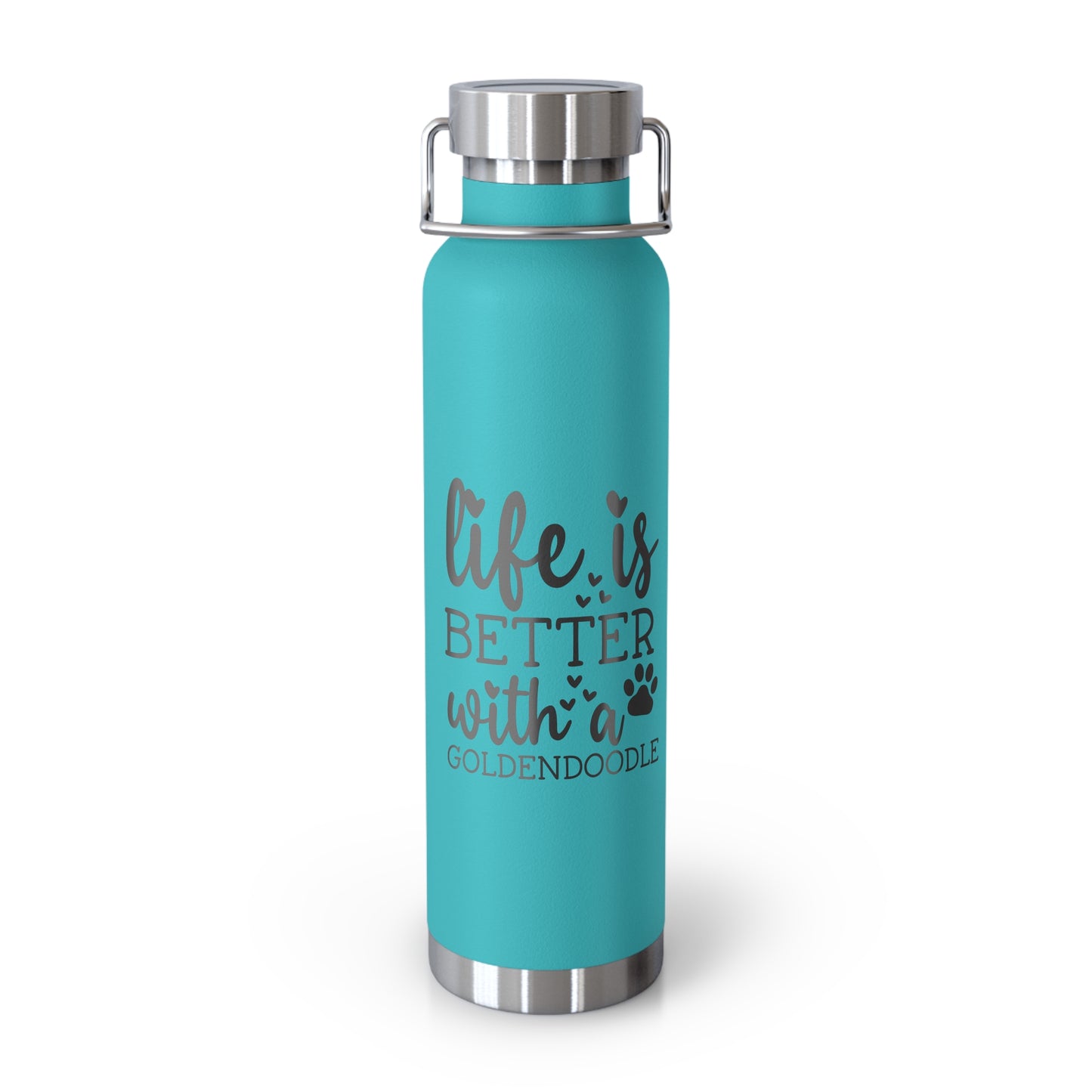 Life is Better Goldendoodle Copper Vacuum Insulated Bottle, 22oz