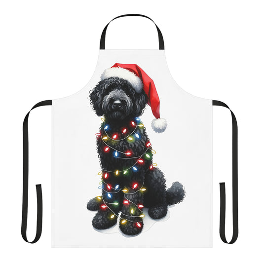Christmas Black Doodle w/Lights Apron