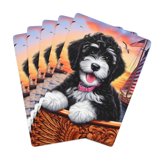 Doodle on Boat Custom Poker Cards