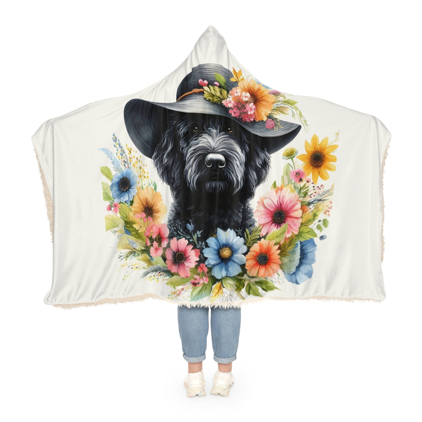 Black Doodle w/Hat Snuggle Blanket