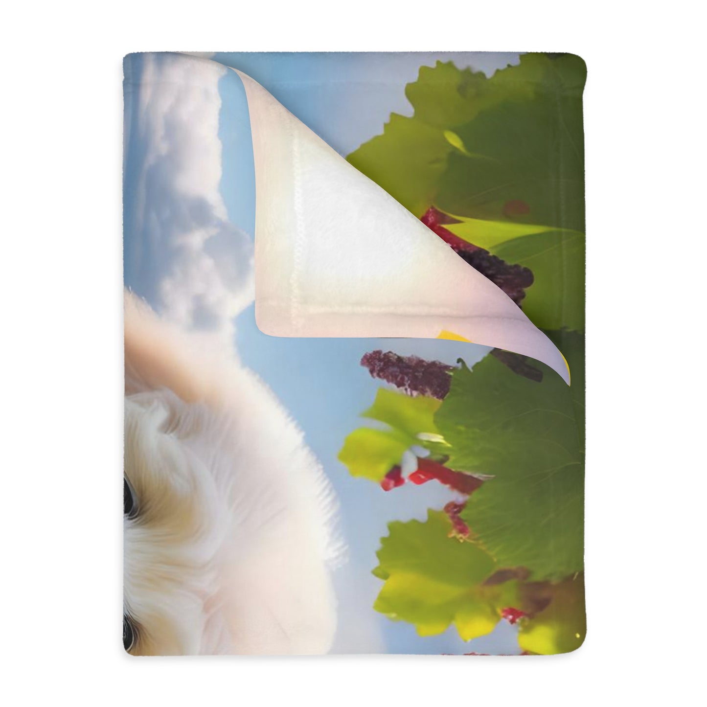 Doodle Puppy Vineyard - Velveteen MINKY Blanket (Two sided Print) - Nice!