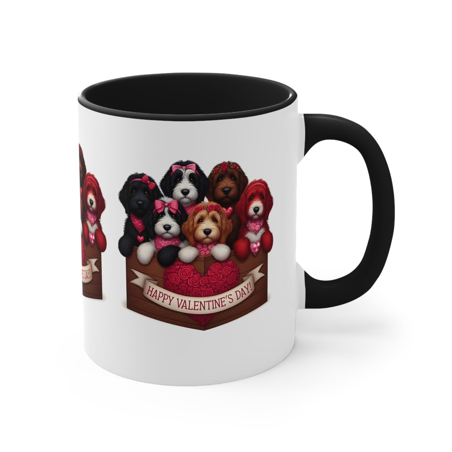 Happy Doodles Valentine's Day - Accent Coffee Mug, 11oz