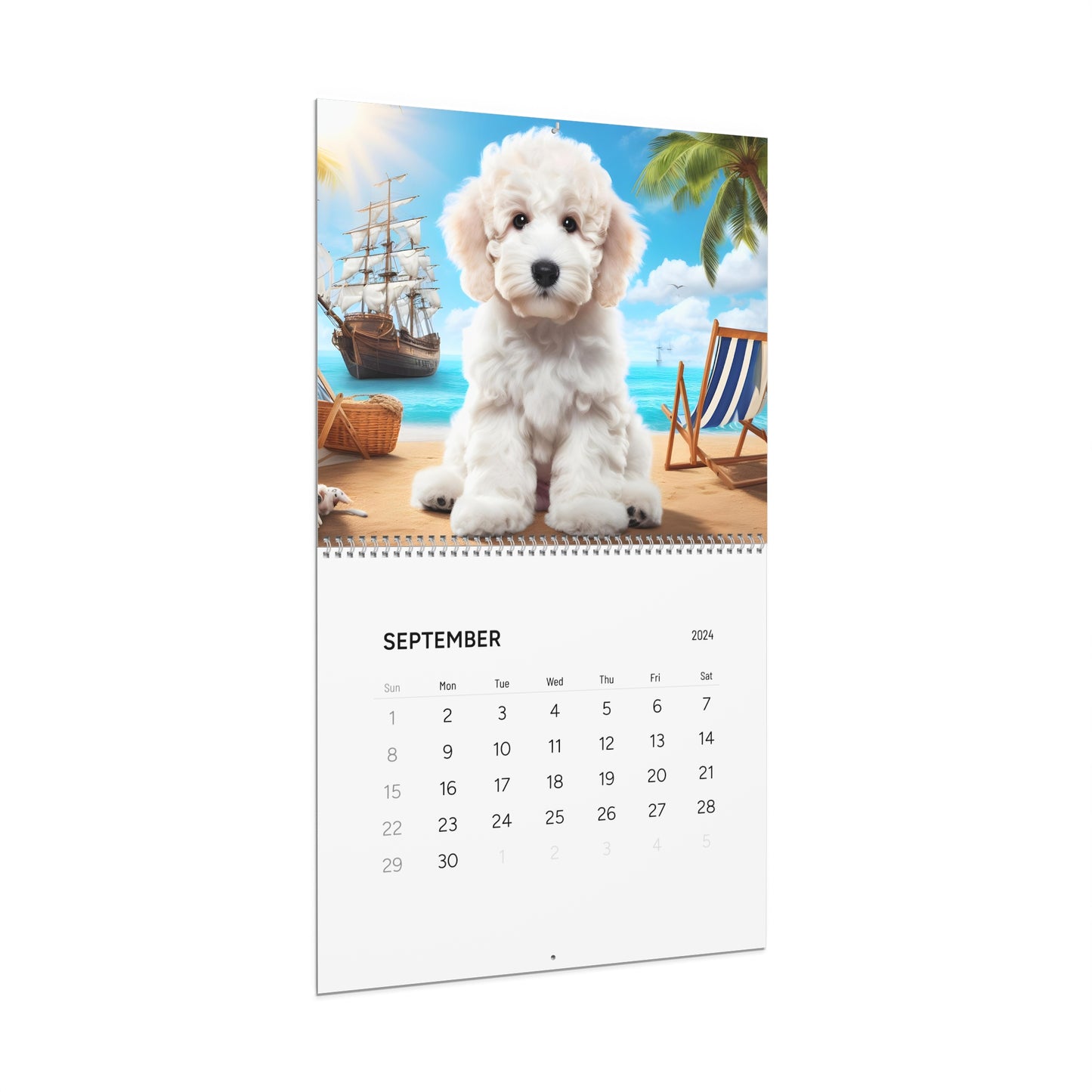 White Doodles Wall Calendars (2025)
