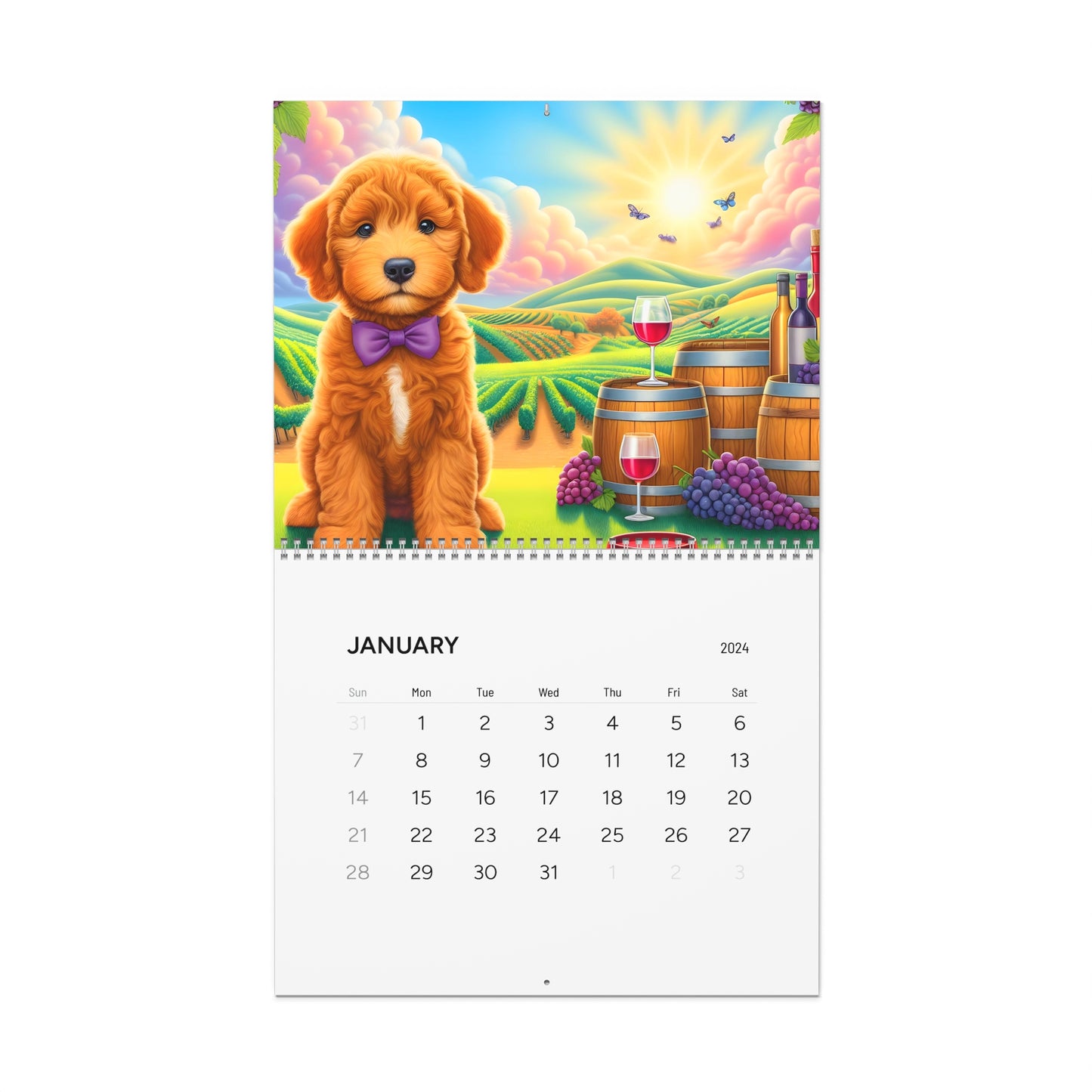 Apricot & Red Doodles - Wall Calendars (2025)
