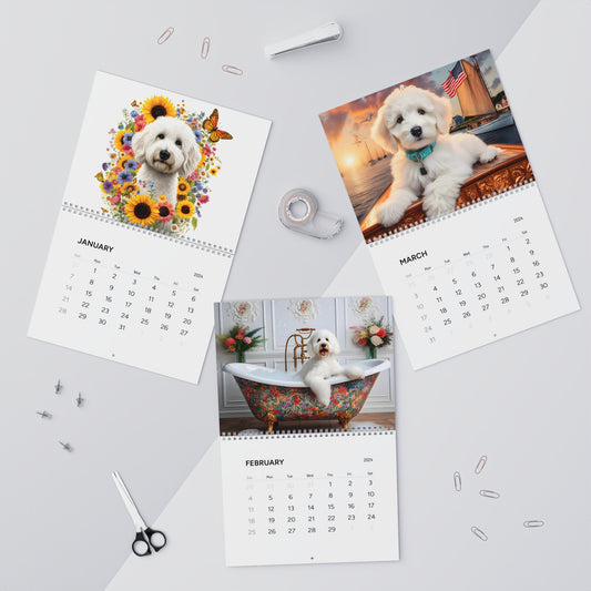 White Doodles Wall Calendars (2025)
