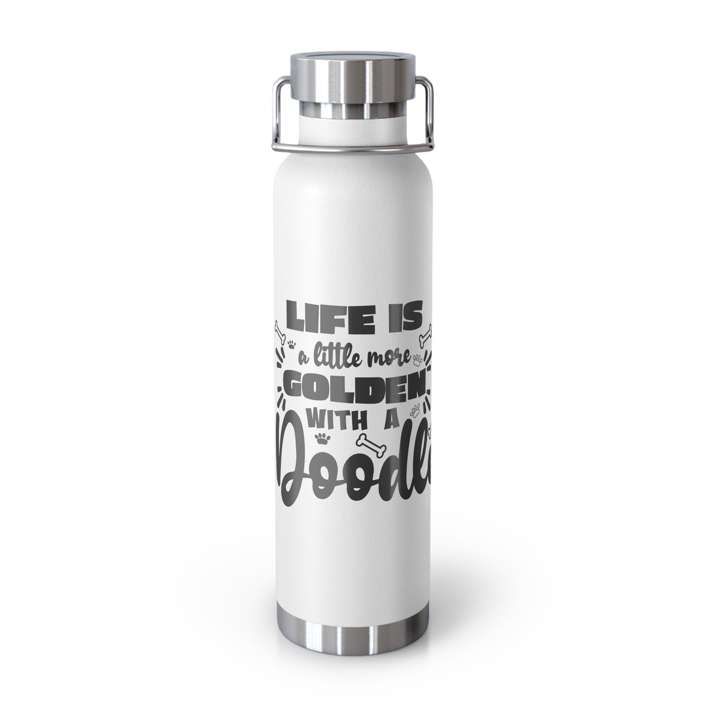 Life is Golden Doodle Copper Vacuum Insulated Bottle, 22oz
