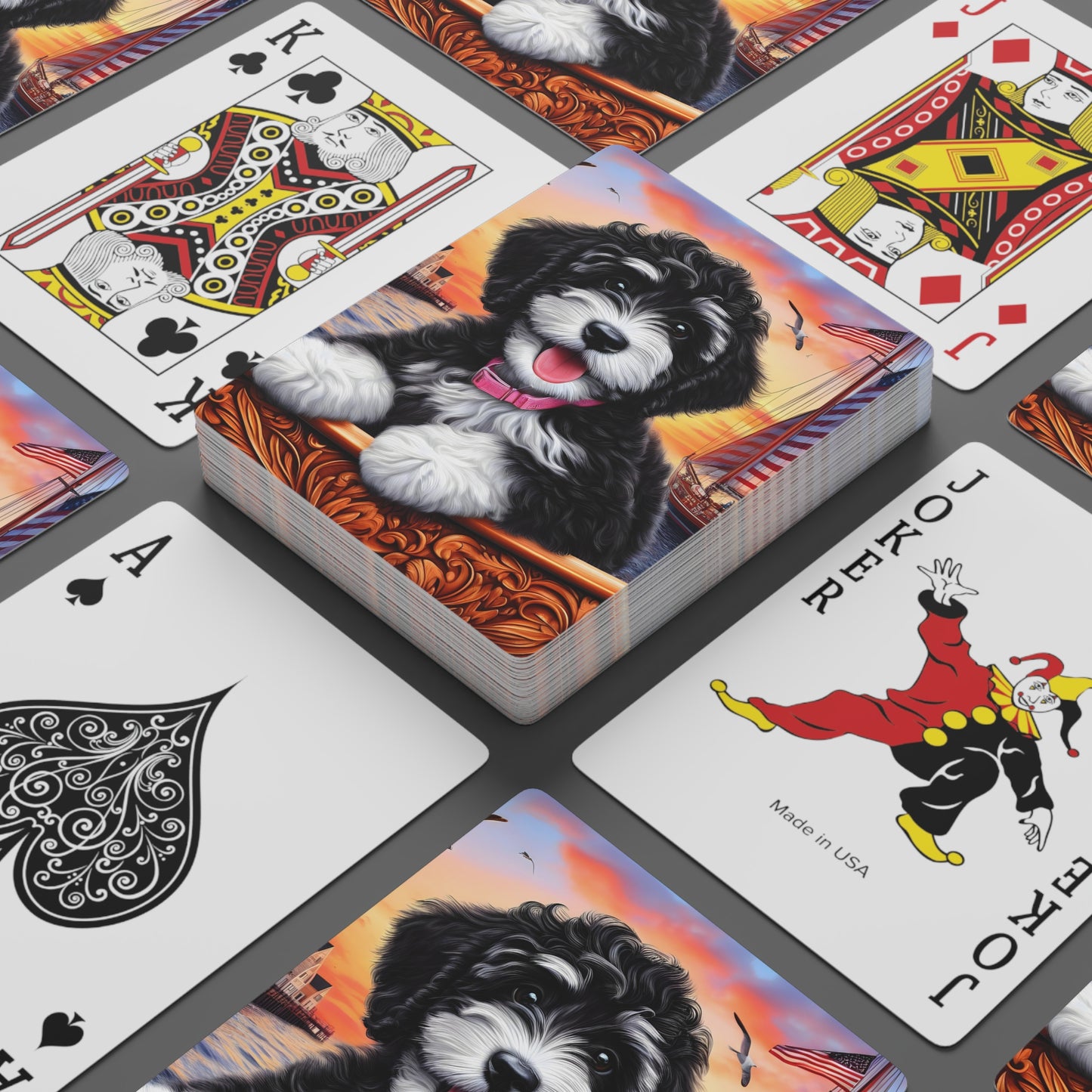 Doodle on Boat Custom Poker Cards