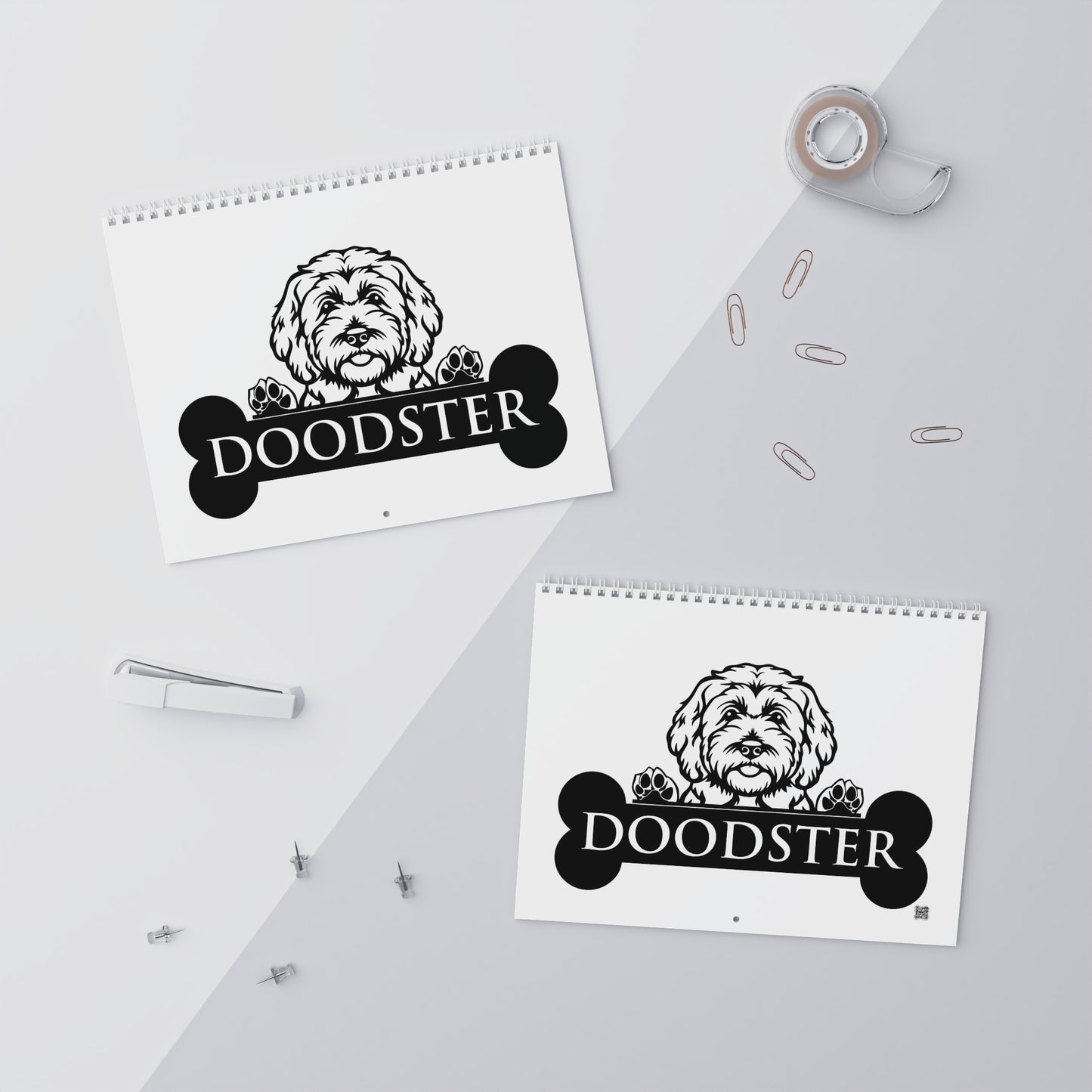 White Doodles Wall Calendars (2025)