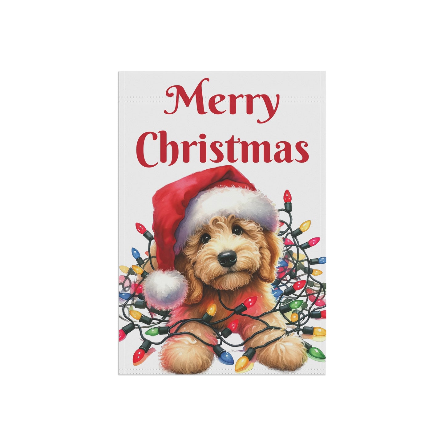 Christmas Puppy w/Lights Garden & House Banner