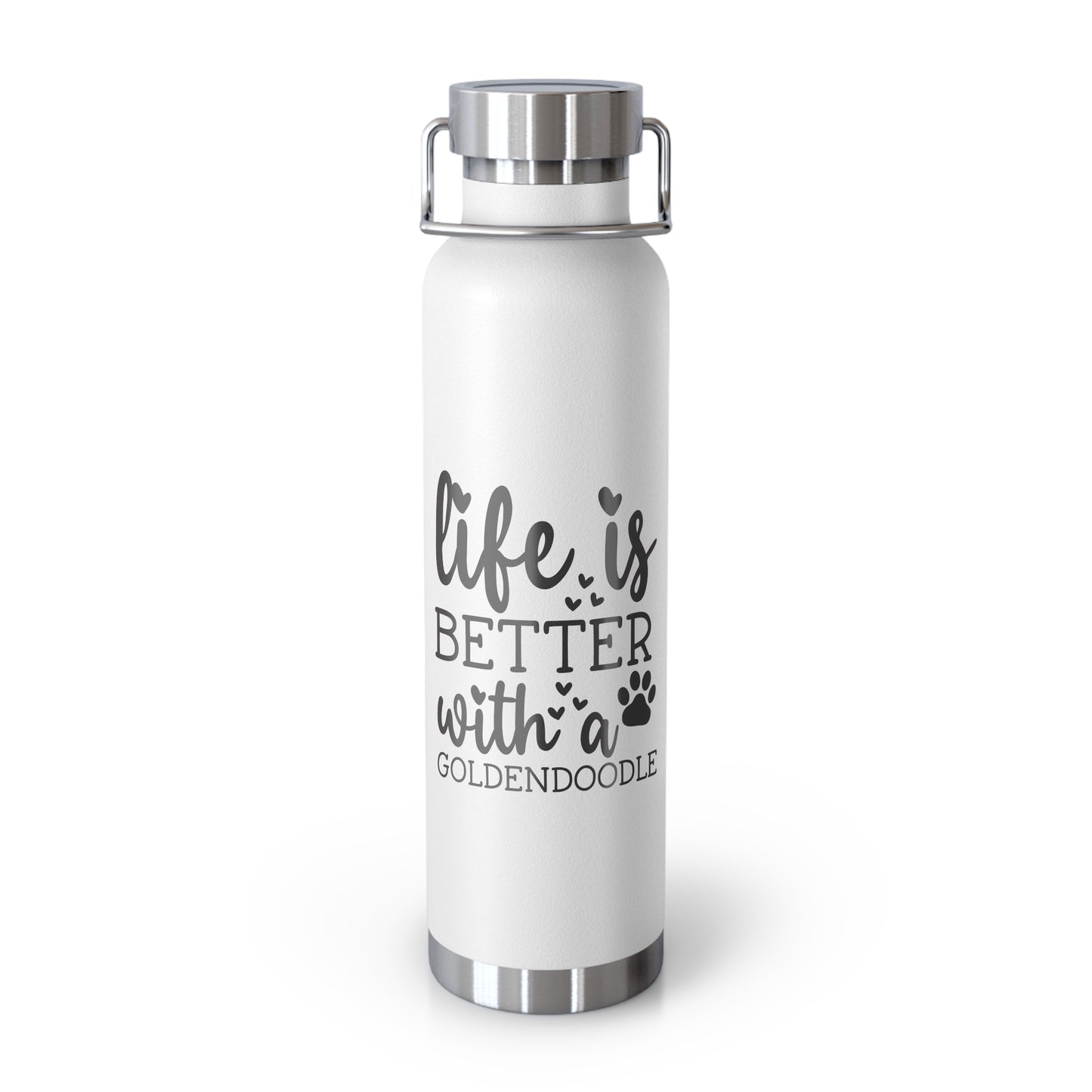 Life is Better Goldendoodle Copper Vacuum Insulated Bottle, 22oz