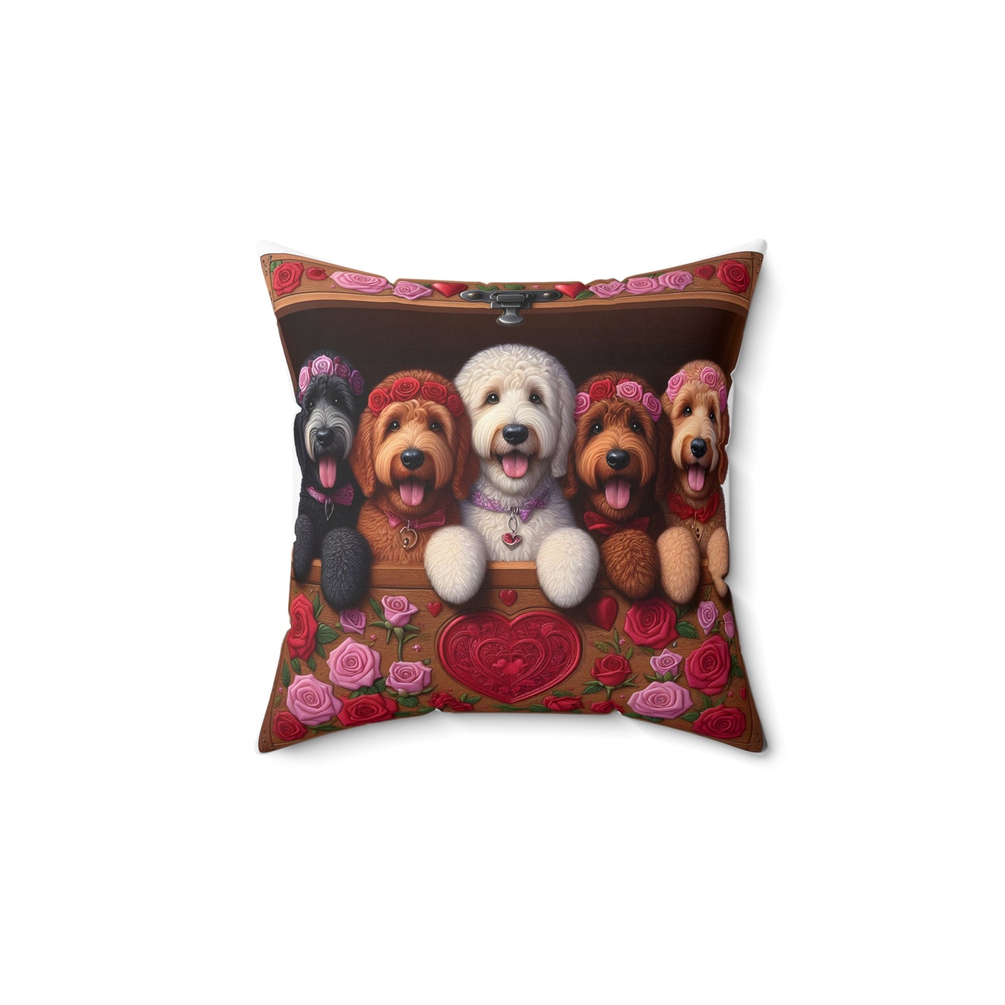 Valentine Doodles - Spun Polyester Square Pillow