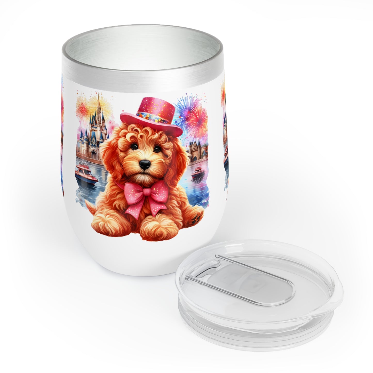 Apricot Doodle Fireworks Celebration - Chill Wine Tumbler