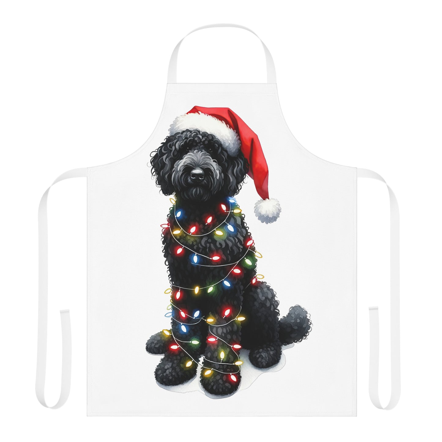 Christmas Black Doodle w/Lights Apron