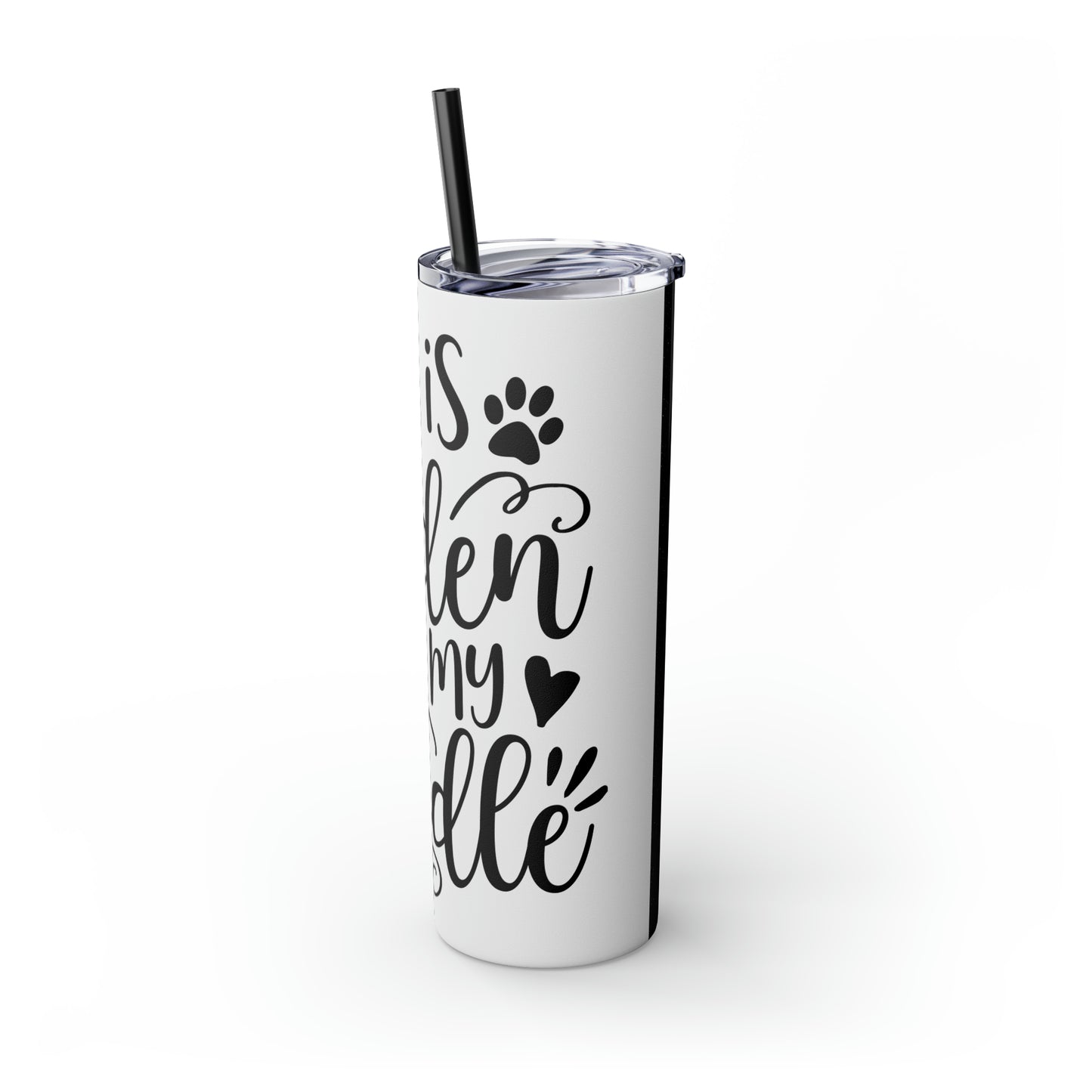 Life is Golden with Doodle Skinny Tumbler with Straw, 20oz