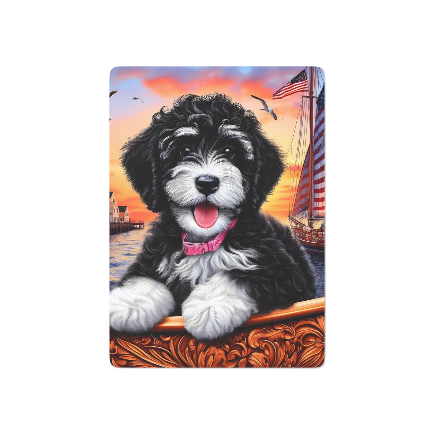 Doodle on Boat Custom Poker Cards