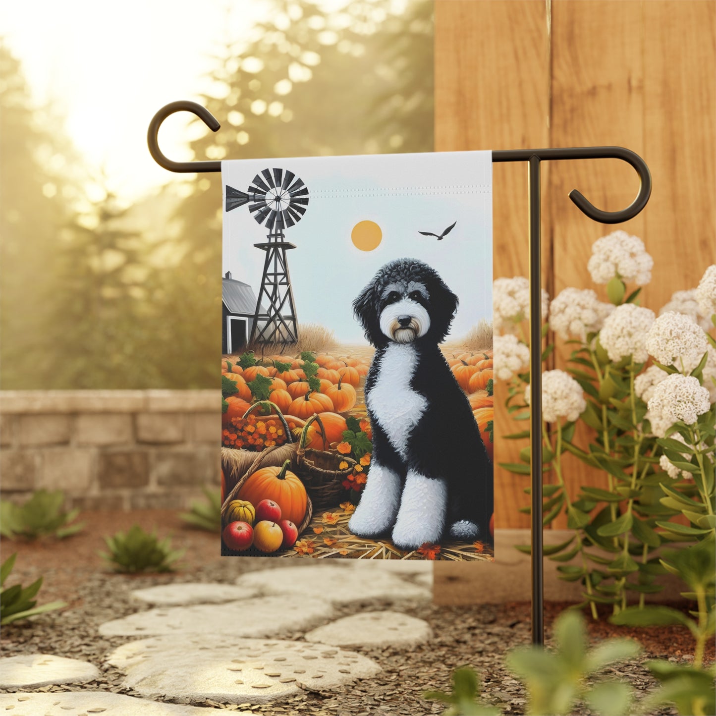Black & White Doodle Fall Garden & House Banner