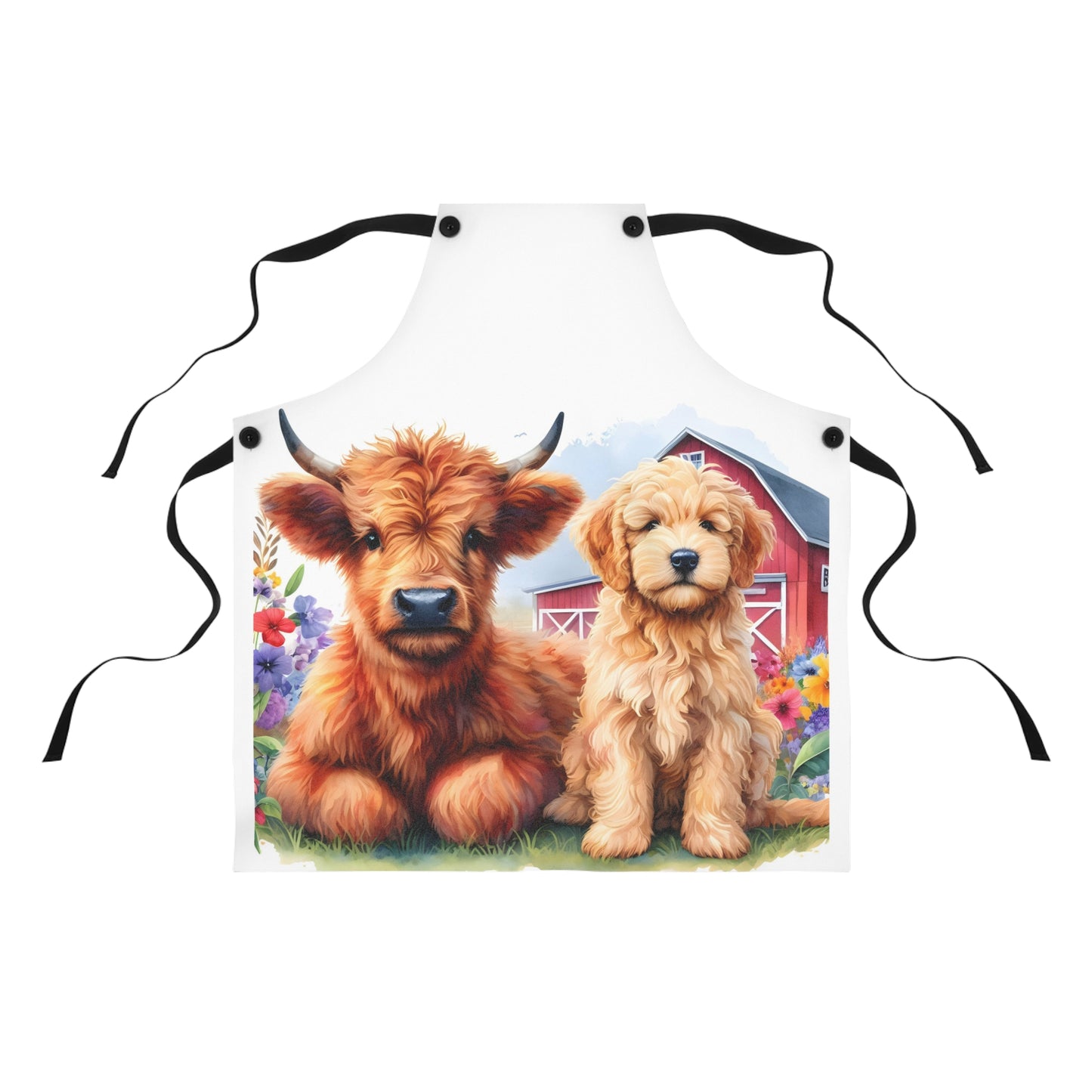 Scottish Highland Cow Doodle Apron PERSONALIZE IT!