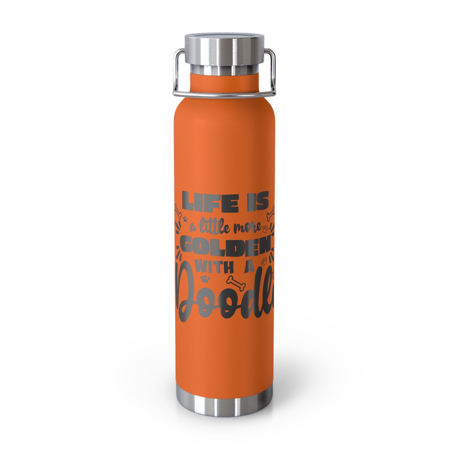 Life is Golden Doodle Copper Vacuum Insulated Bottle, 22oz