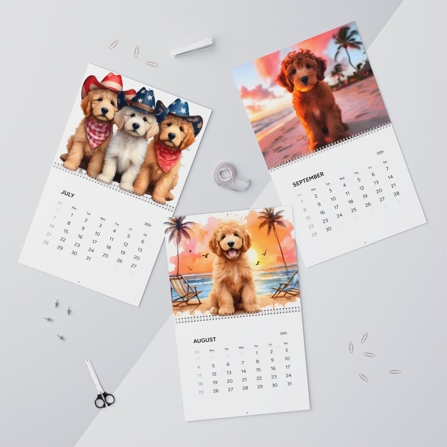 Apricot & Red Doodles - Wall Calendars (2025)
