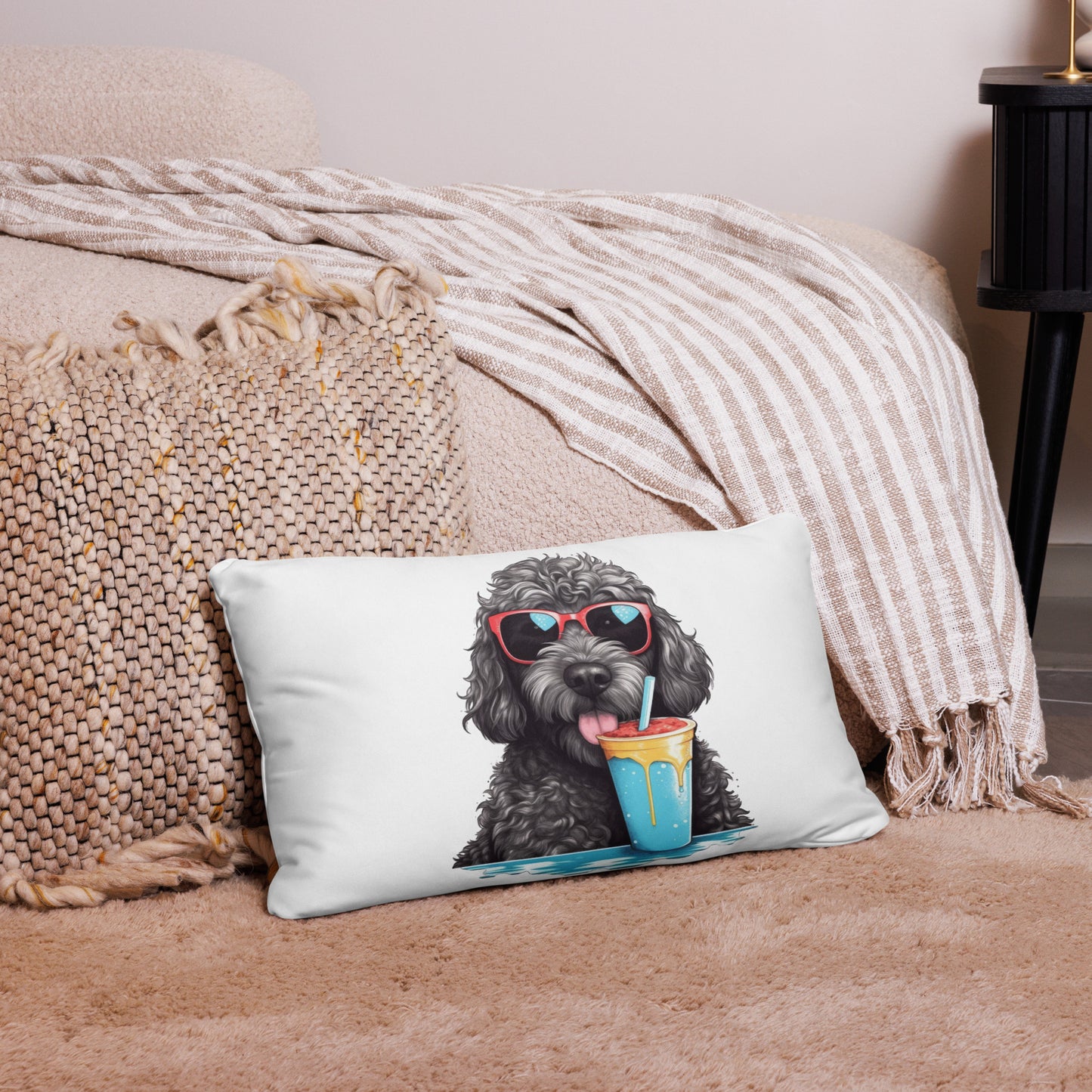 Black Doodle Pillow Case