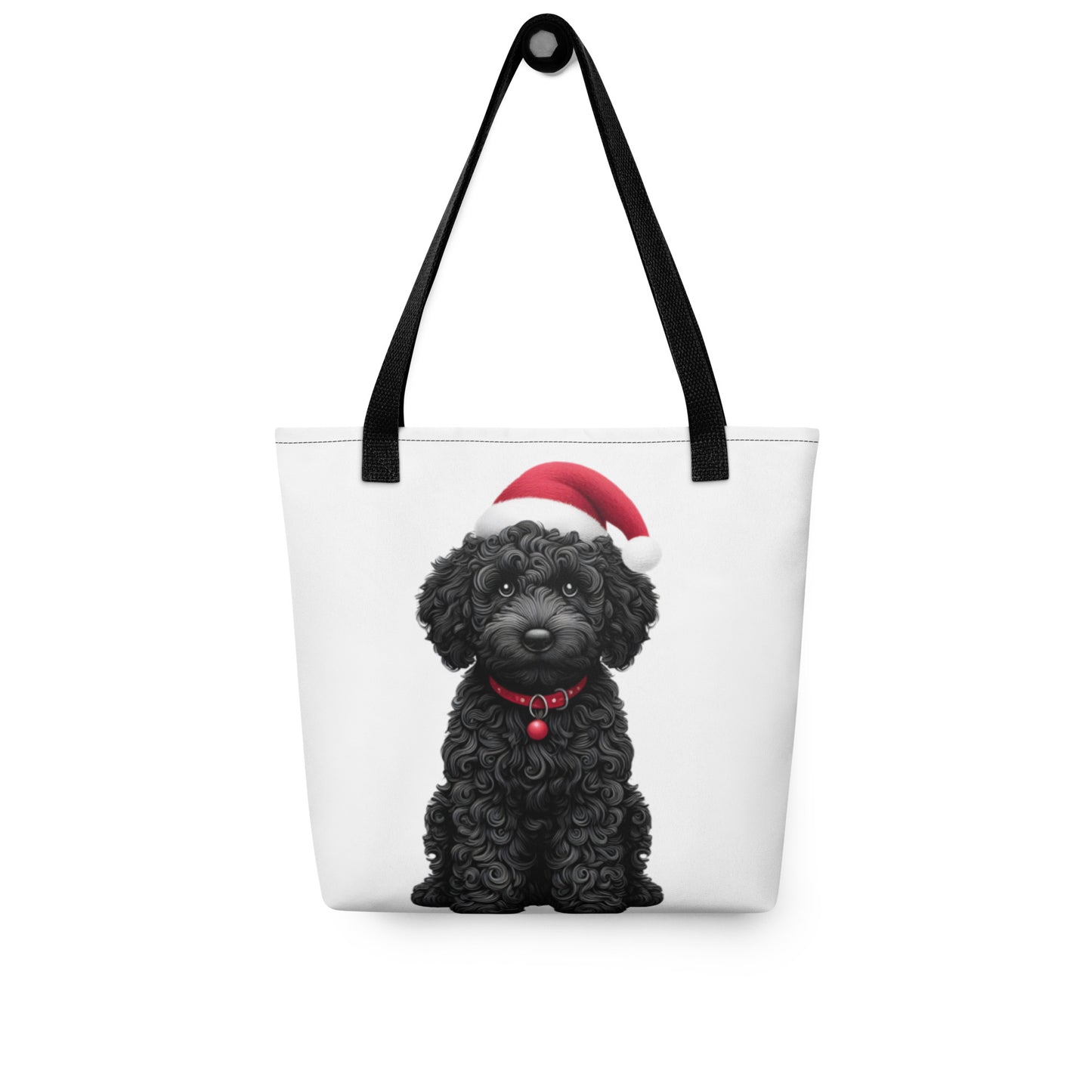 Black Doodle Christmas Hat - Printed on both sides - Tote Bag