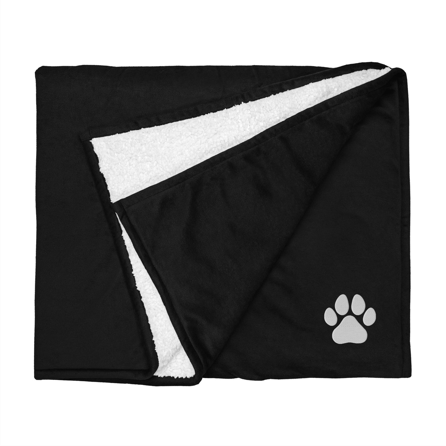 Dog Paw Embroidered Premium Sherpa Blanket