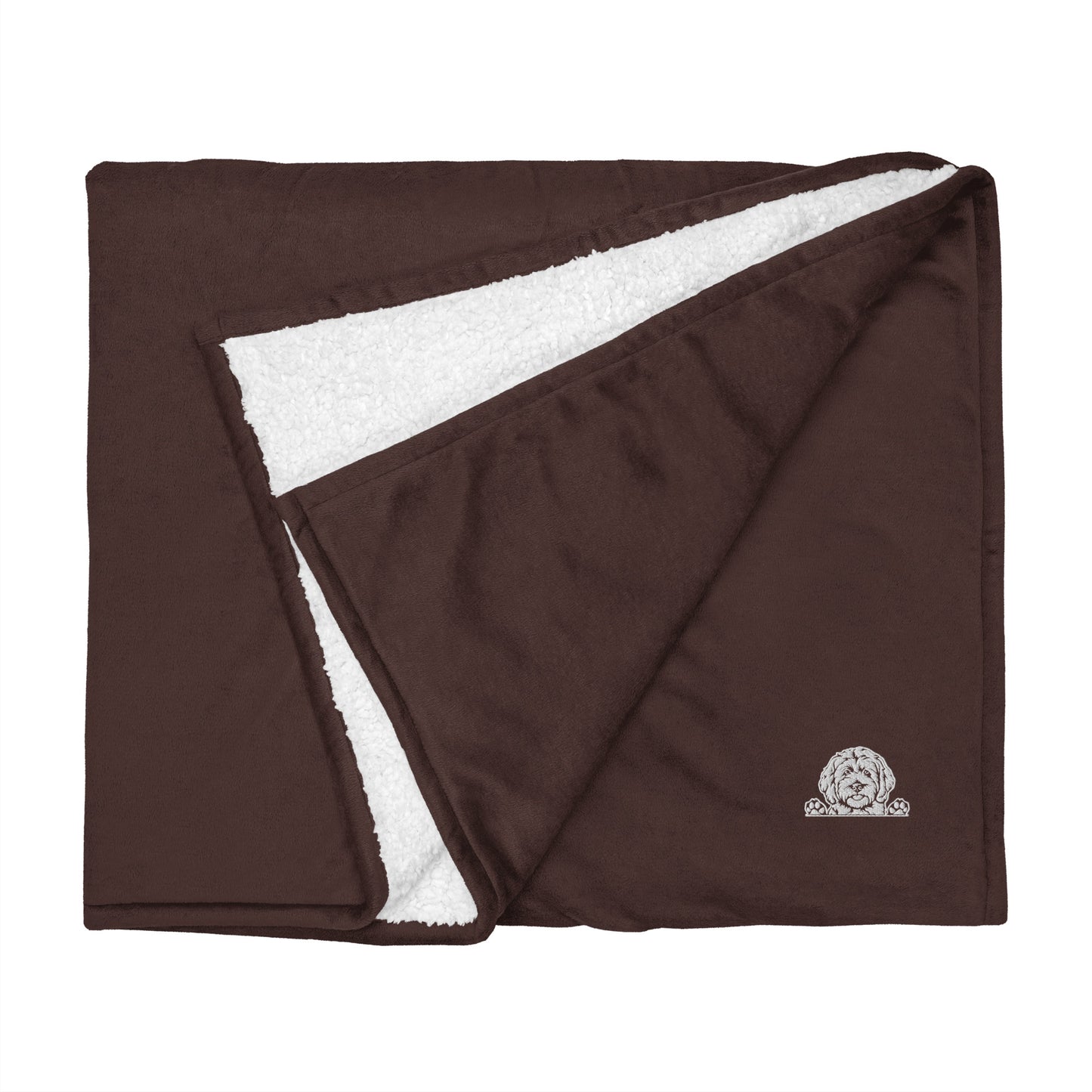 Doodle Embroidered Premium Sherpa Blanket