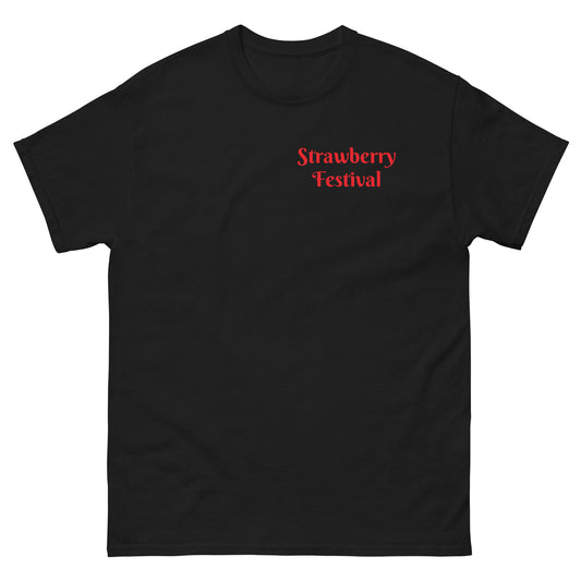 Doodle Strawberry Festival - Men's Gildan Classic T Shirt - Front and Back