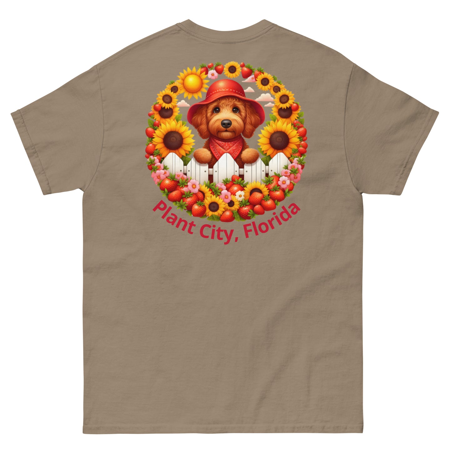 Doodle Strawberry Festival - Men's Gildan Classic T Shirt - Front and Back