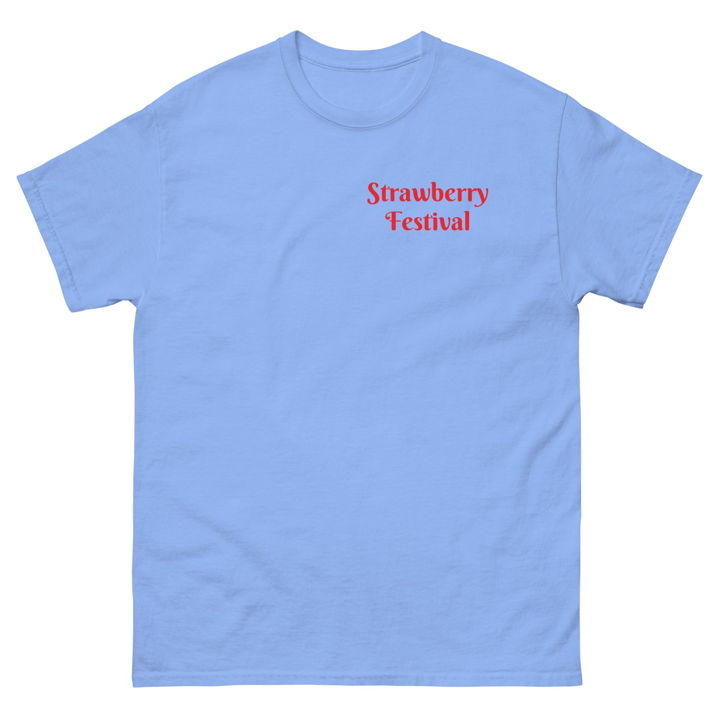 Doodle Strawberry Festival - Men's Gildan Classic T Shirt - Front and Back