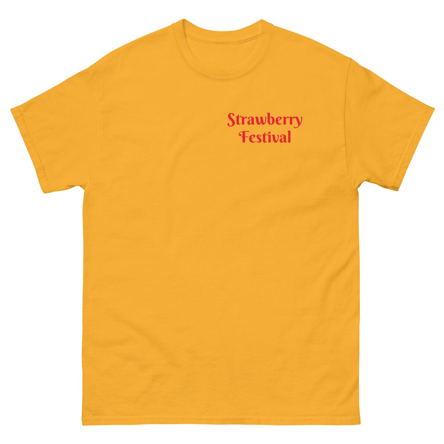 Doodle Strawberry Festival - Men's Gildan Classic T Shirt - Front and Back