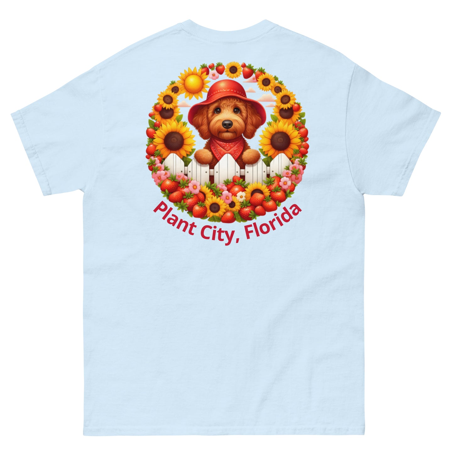 Doodle Strawberry Festival - Men's Gildan Classic T Shirt - Front and Back