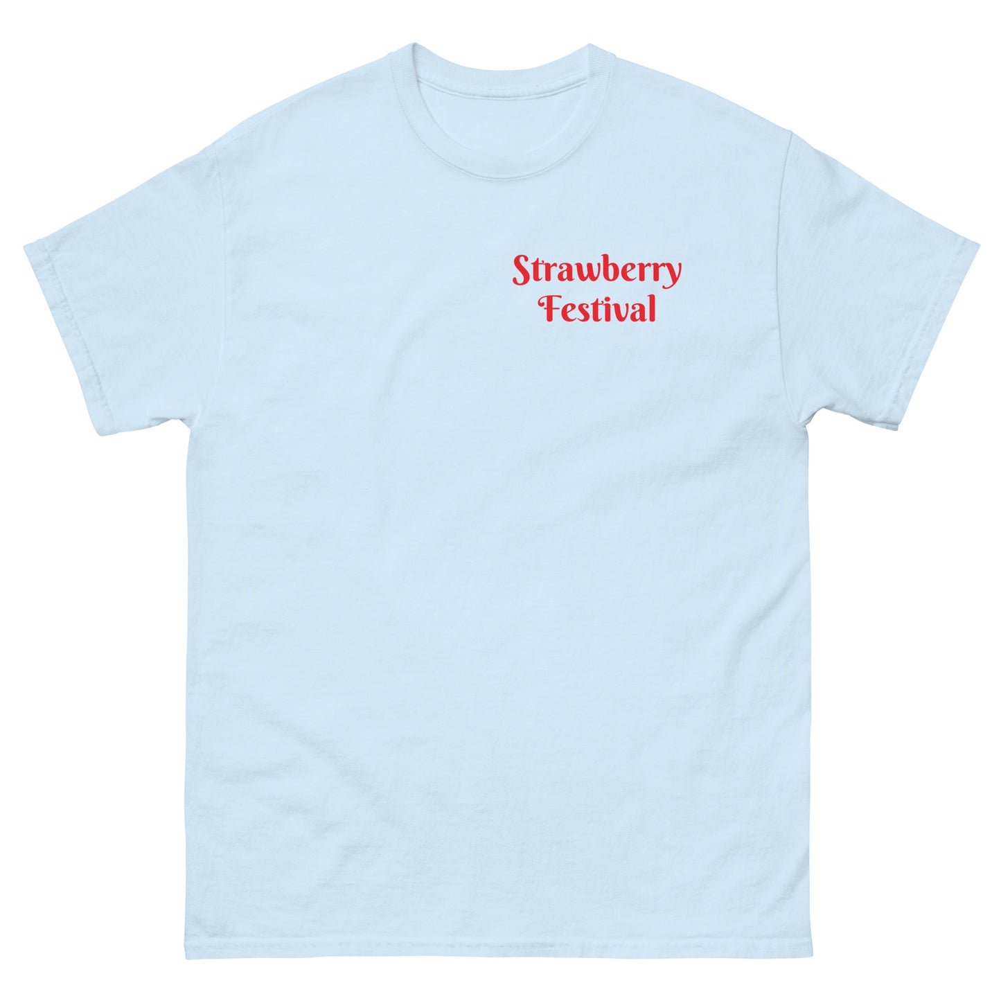 Doodle Strawberry Festival - Men's Gildan Classic T Shirt - Front and Back
