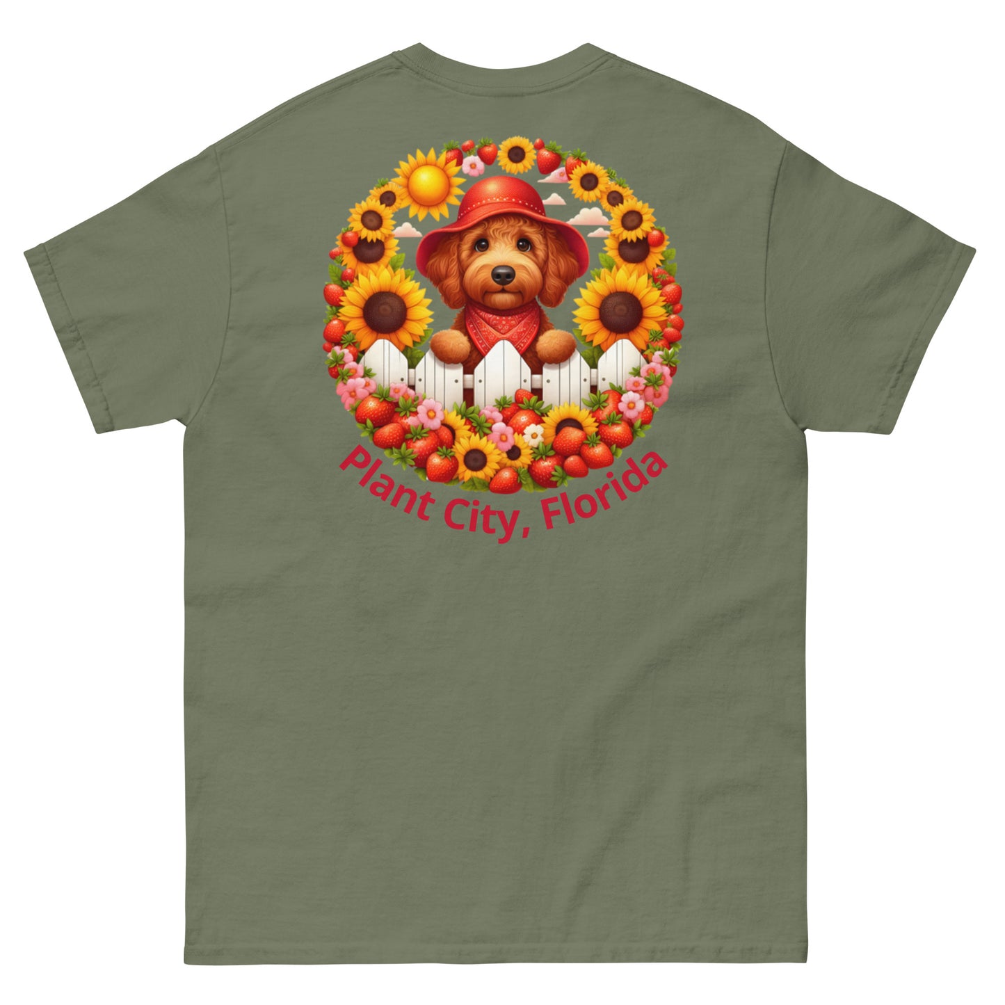 Doodle Strawberry Festival - Men's Gildan Classic T Shirt - Front and Back