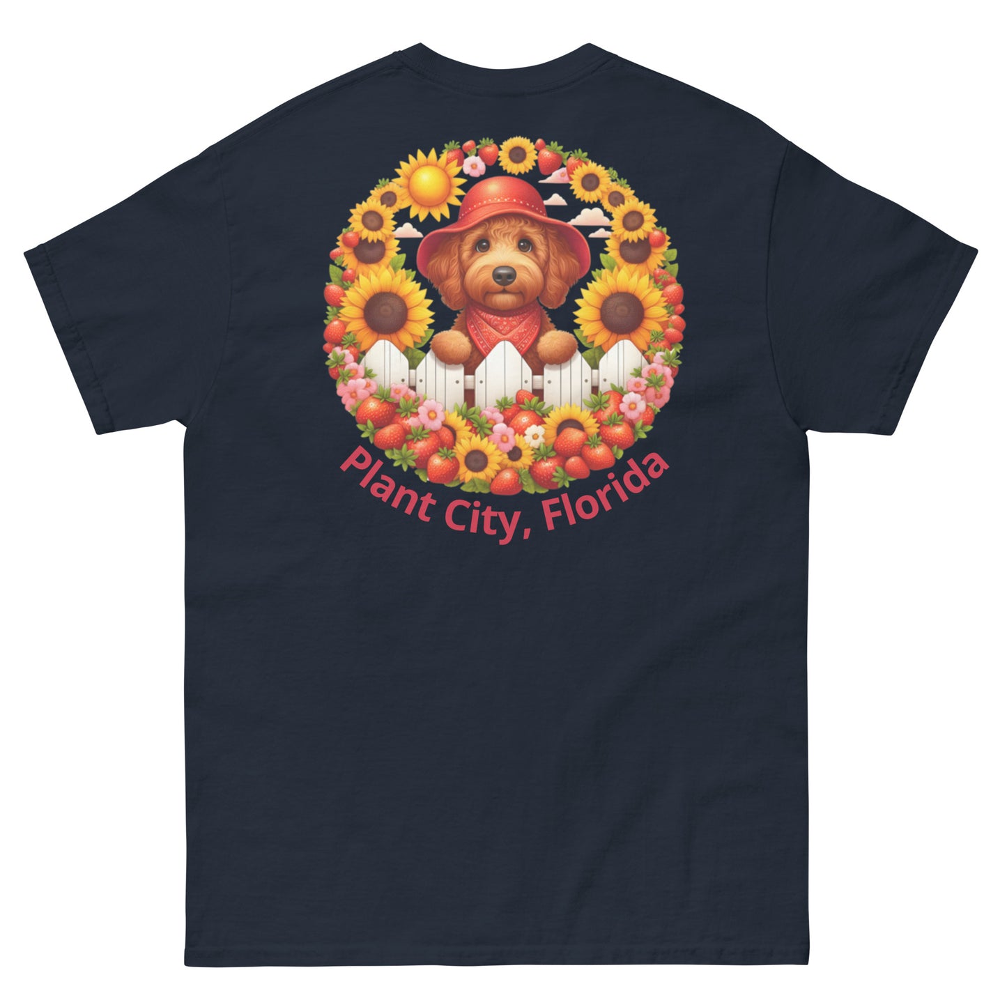 Doodle Strawberry Festival - Men's Gildan Classic T Shirt - Front and Back