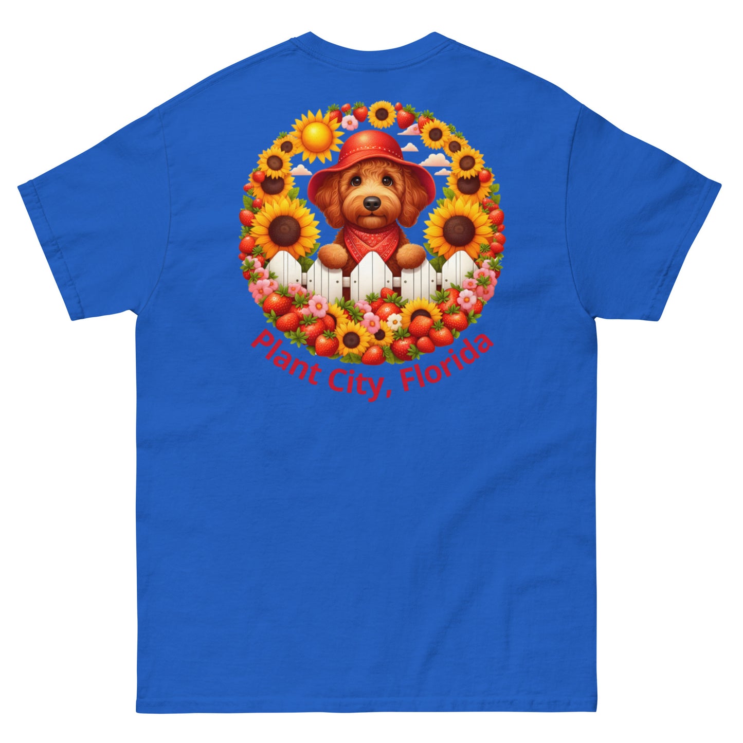Doodle Strawberry Festival - Men's Gildan Classic T Shirt - Front and Back