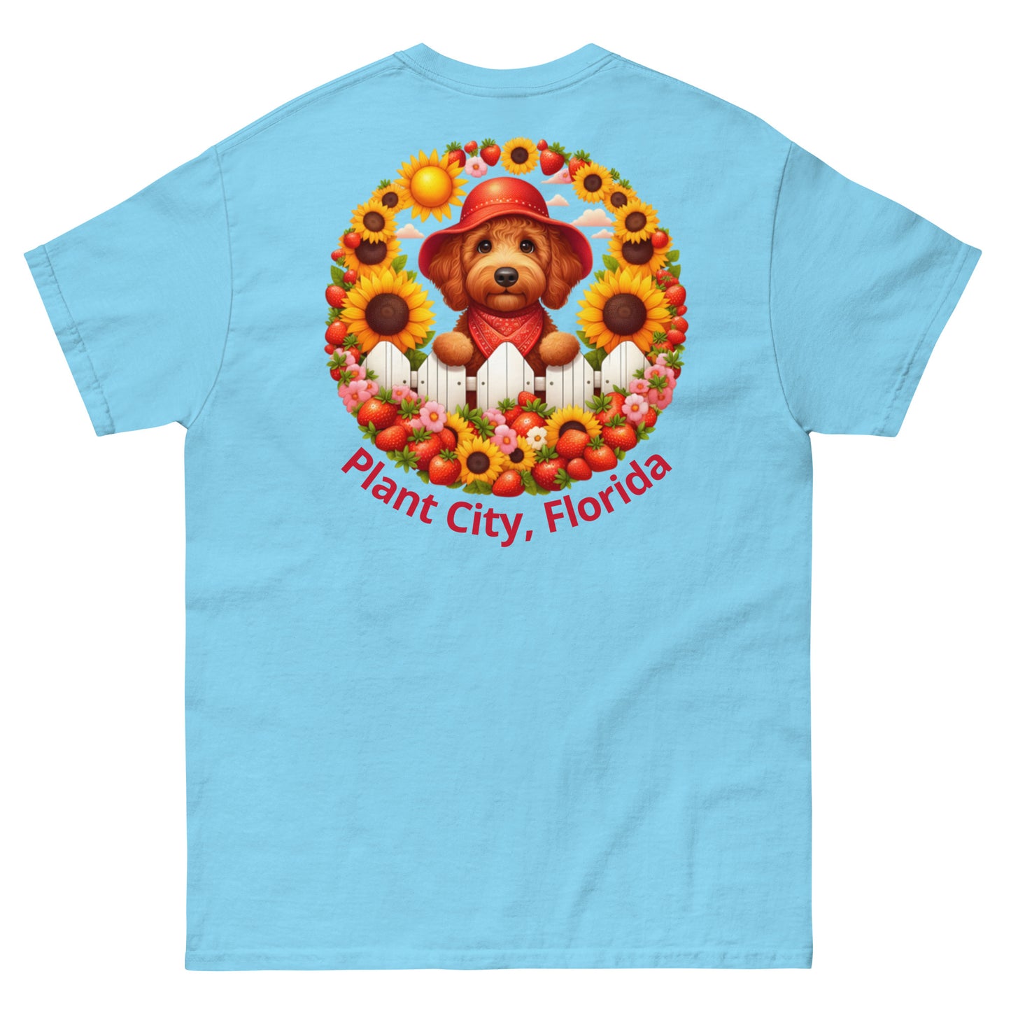 Doodle Strawberry Festival - Men's Gildan Classic T Shirt - Front and Back