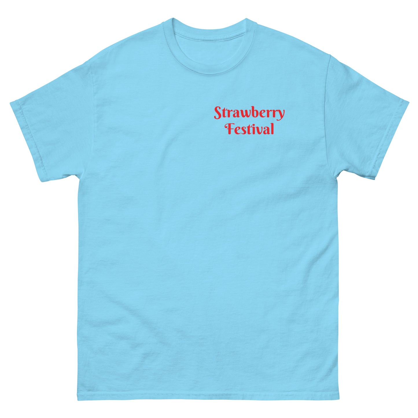 Doodle Strawberry Festival - Men's Gildan Classic T Shirt - Front and Back