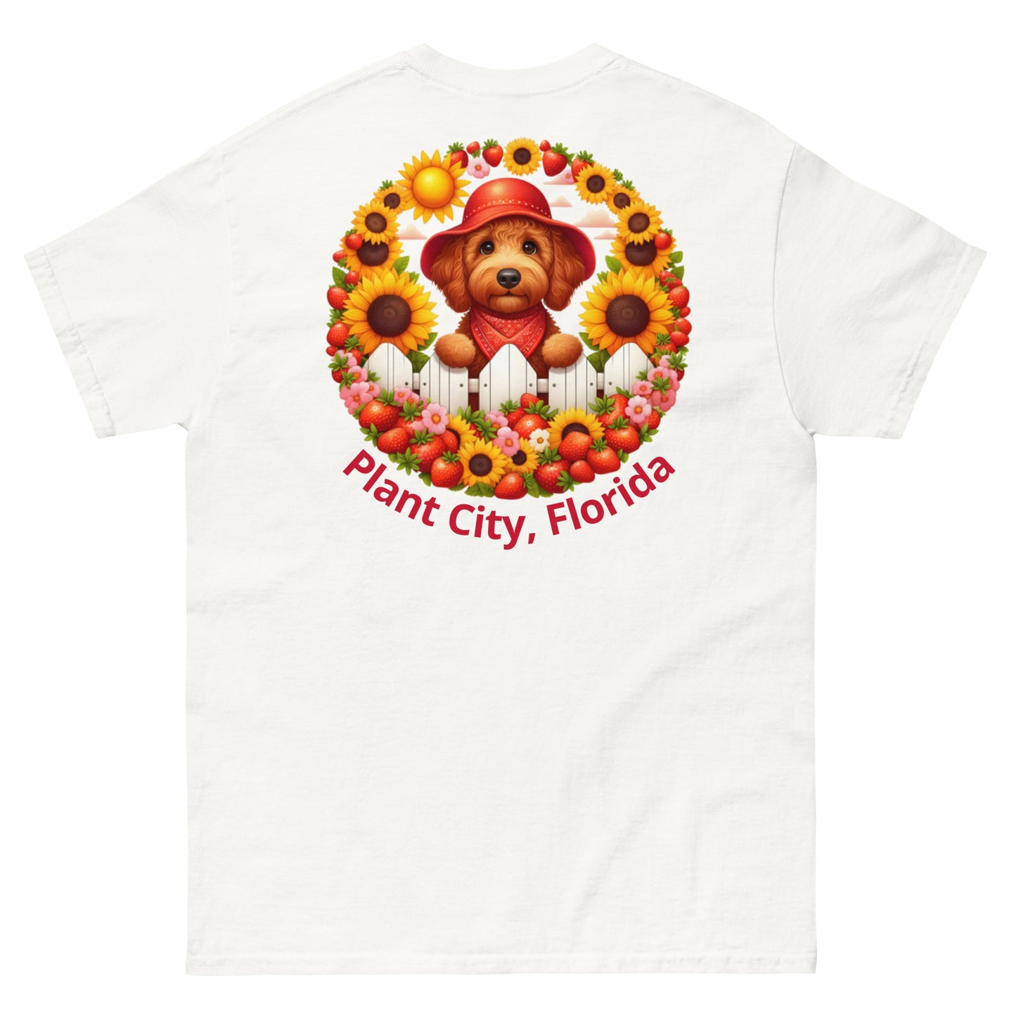 Doodle Strawberry Festival - Men's Gildan Classic T Shirt - Front and Back