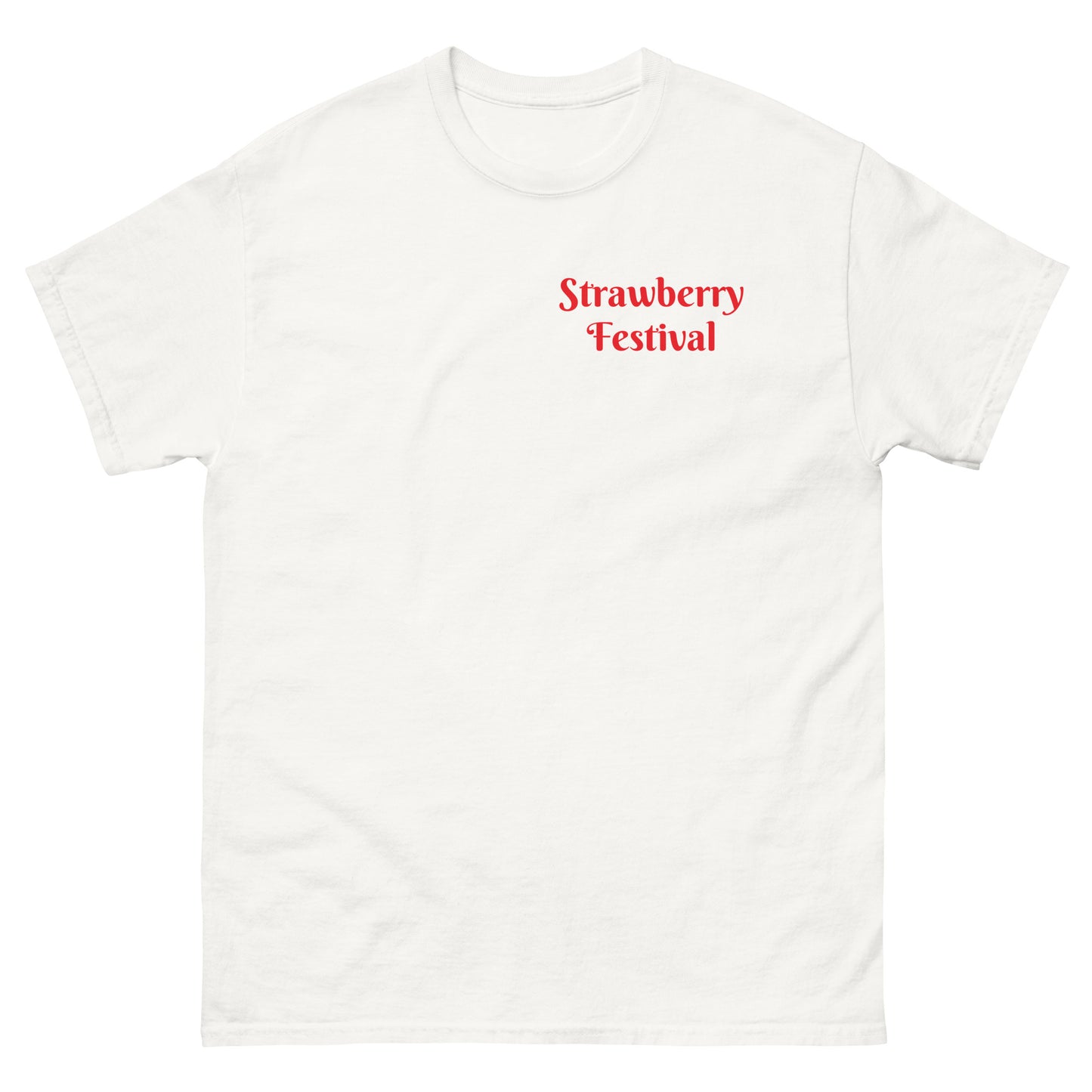 Doodle Strawberry Festival - Men's Gildan Classic T Shirt - Front and Back
